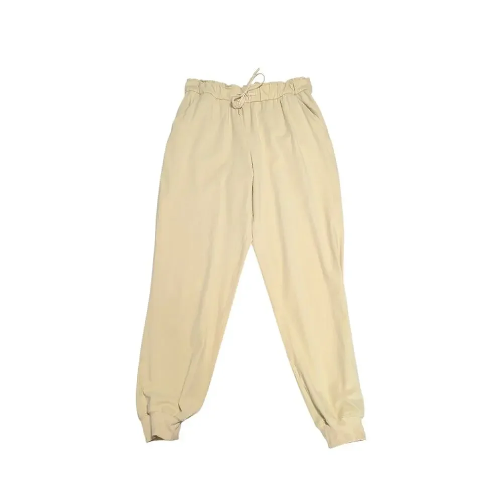 Lululemon Keep Moving Joggers Stretch High Rise Prosecco Tan Nude Womens 8 Gym